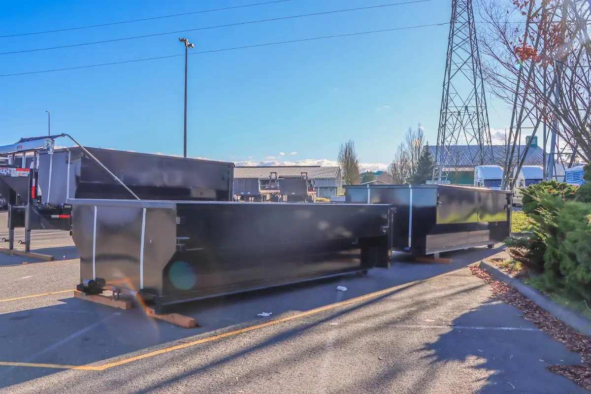 Roll-off dumpster ready for waste disposal at job site for Residential Dumpster Rental in Eastvale